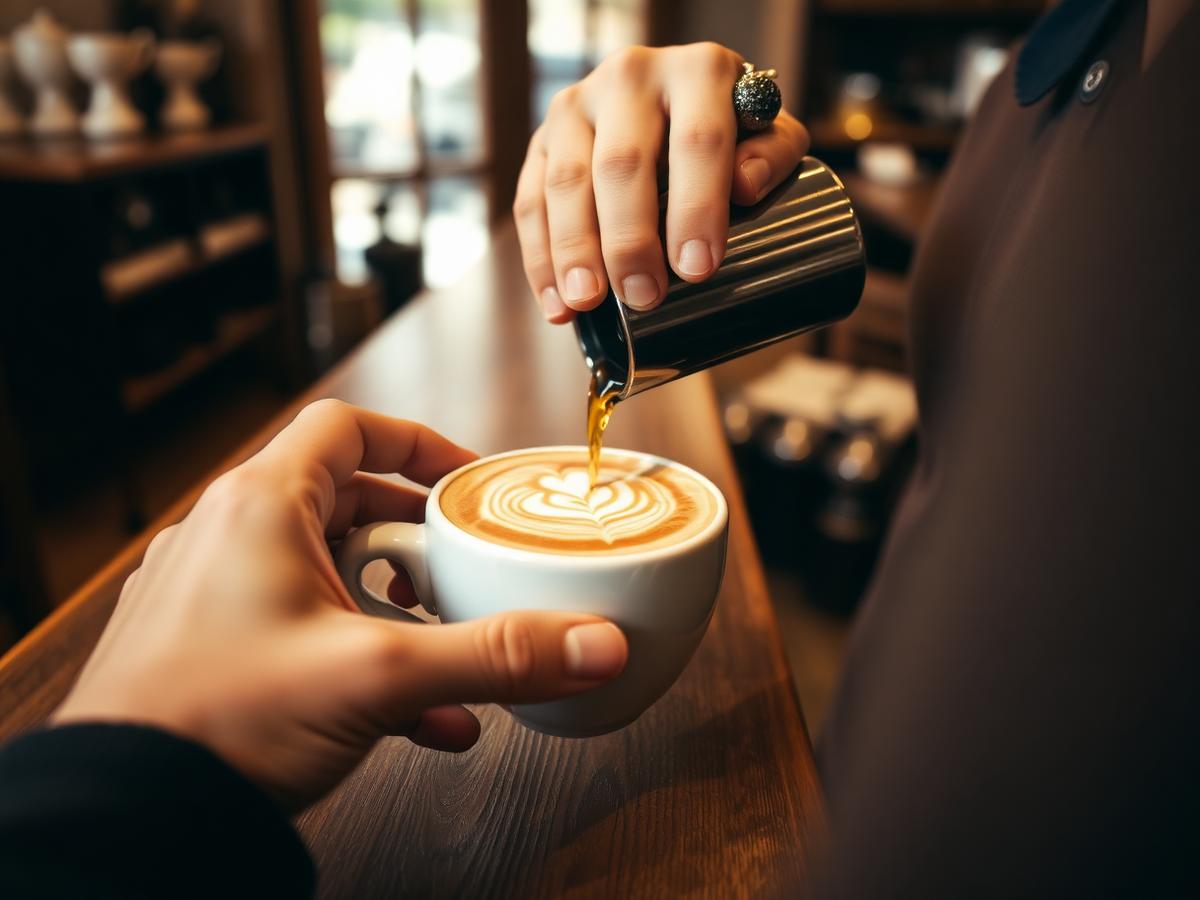 Matcha latte on a wooden counter
